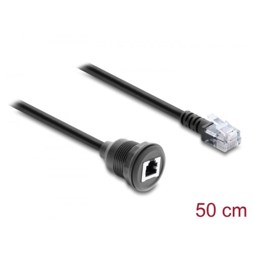 Delock Cable RJ12 plug to RJ12 jack for installation 50 cm black
