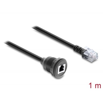 Delock Cable RJ12 plug to RJ12 jack for installation 1 m black