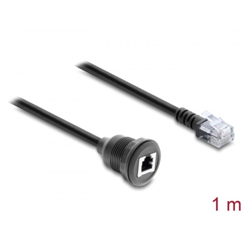 Delock Cable RJ12 plug to RJ12 jack for installation 1 m black