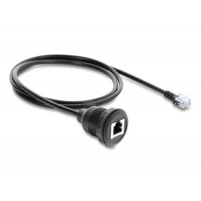 Delock Cable RJ12 plug to RJ12 jack for installation 1 m black 2