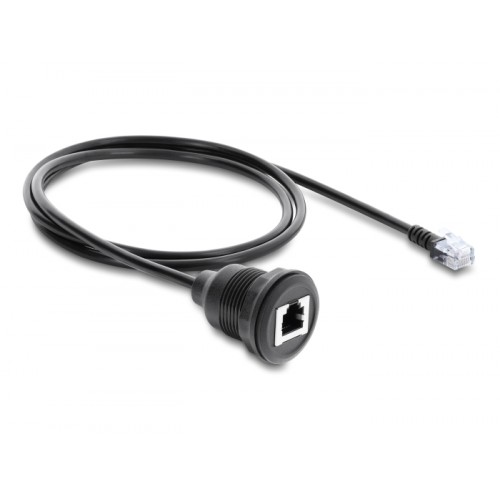 Delock Cable RJ12 plug to RJ12 jack for installation 1 m black