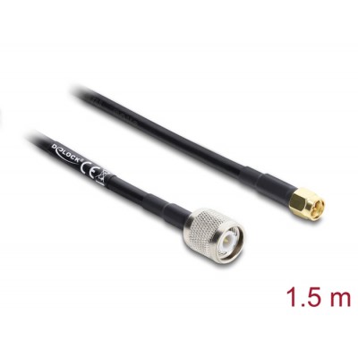 Delock Antenna Cable TNC plug to SMA plug RG-58 1.5 m