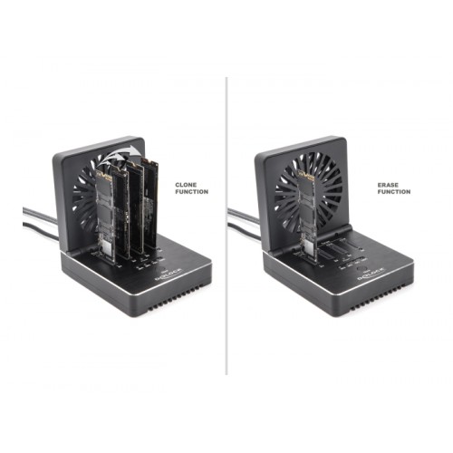 Delock USB 20 Gbps M.2 Docking Station for 4 x M.2 NVMe PCIe SSD with Clone and Erase Function