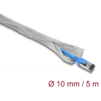 Delock Braided Sleeve for EMC shielding self-closing 5 m x 10 mm