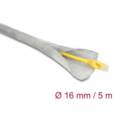 Delock Braided Sleeve for EMC shielding self-closing 5 m x 16 mm