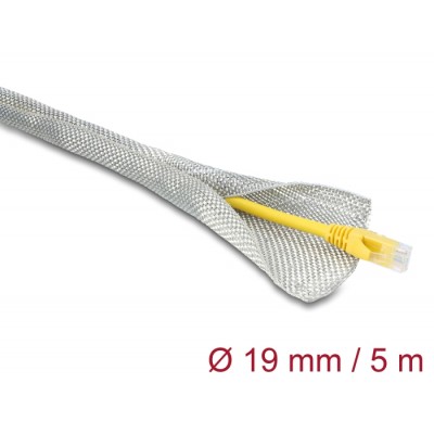 Delock Braided Sleeve for EMC shielding self-closing 5 m x 19 mm