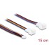 Delock Y-Fan Cable 1 x JST PH 4 pin PWM female to male + 4 pin (3 pins connected) male 15 cm