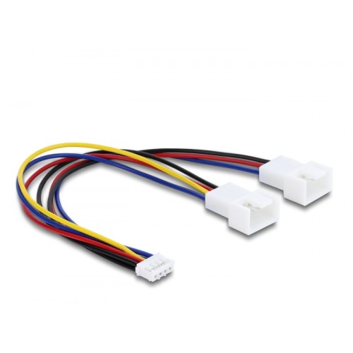 Delock Y-Fan Cable 1 x JST PH 4 pin PWM female to male + 4 pin (3 pins connected) male 15 cm