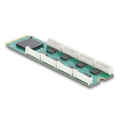 Delock M.2 Card to 8 x Serial RS-232 DB9 with Standard and Low Profile slot brackets