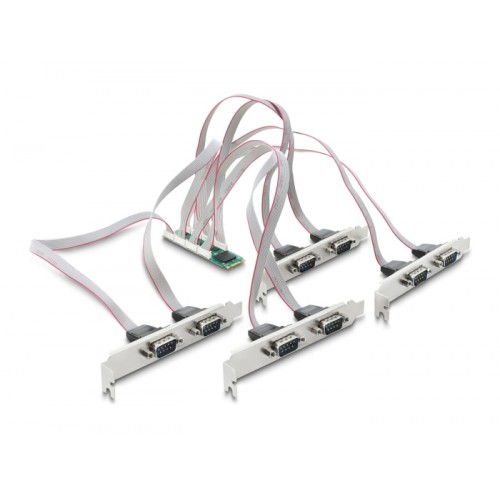 Delock M.2 Card to 8 x Serial RS-232 DB9 with Standard and Low Profile slot brackets