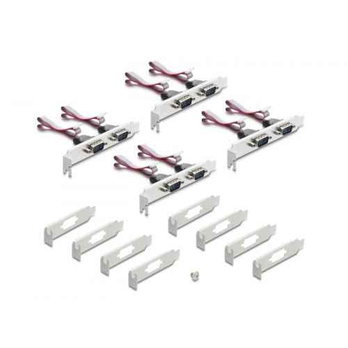 Delock M.2 Card to 8 x Serial RS-232 DB9 with Standard and Low Profile slot brackets