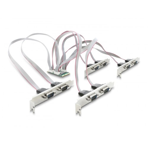 Delock Mini PCIe I/O full size Card to 8 x Serial RS-232 DB9 with Standard and Low Profile slot brackets