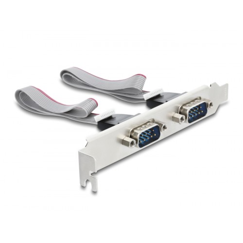 Delock M.2 Card to 2 x Serial RS-232 DB9 with Standard and Low Profile slot brackets