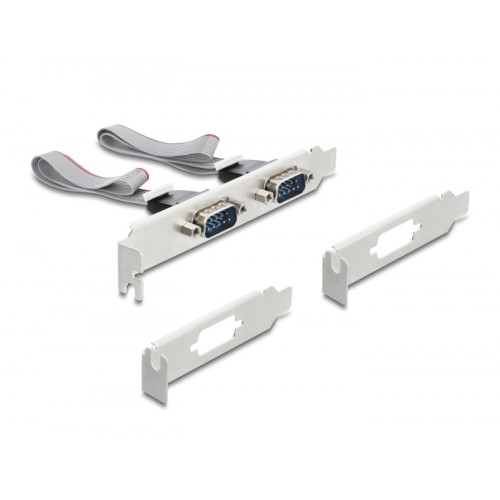 Delock M.2 Card to 2 x Serial RS-232 DB9 with Standard and Low Profile slot brackets