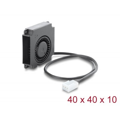 Delock Radial Fan / Blower Fan 12 V DC 40 x 40 x 10 mm with 3 pin fan connector, black