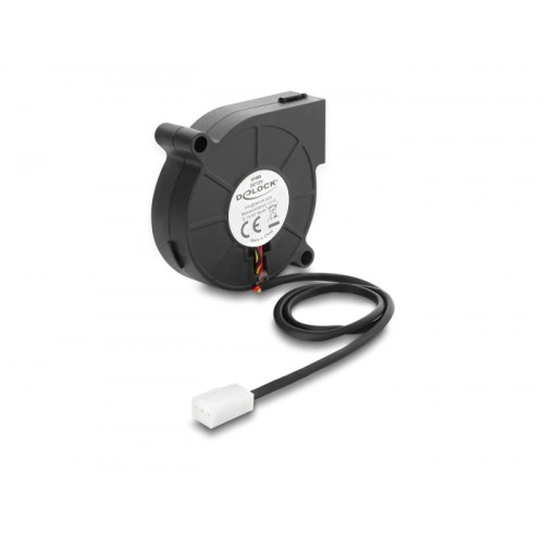 Delock Radial Fan / Blower Fan 12 V DC 50 x 50 x 15 mm with 3 pin fan connector, black