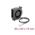 Delock Radial Fan / Blower Fan 12 V DC 60 x 60 x 15 mm with 3 pin fan connector, black
