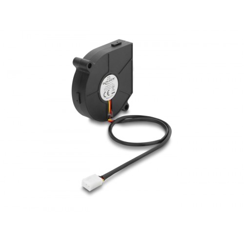 Delock Radial Fan / Blower Fan 12 V DC 60 x 60 x 15 mm with 3 pin fan connector, black