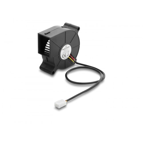 Delock Radial Fan / Blower Fan 12 V DC 60 x 60 x 25 mm with 3 pin fan connector, black