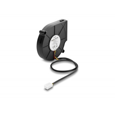 Delock Radial Fan / Blower Fan 12 V DC 75 x 75 x 15 mm with 3 pin fan connector, black 2