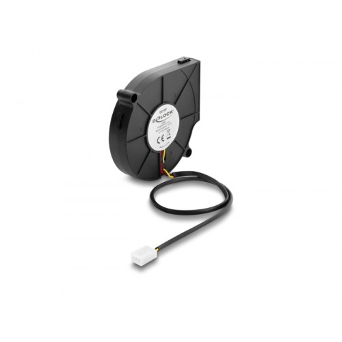 Delock Radial Fan / Blower Fan 12 V DC 75 x 75 x 15 mm with 3 pin fan connector, black