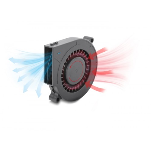 Delock Radial Fan / Blower Fan 12 V DC 75 x 75 x 15 mm with 3 pin fan connector, black