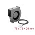 Delock Radial Fan / Blower Fan 12 V DC 75 x 75 x 25 mm with 3 pin fan connector, black