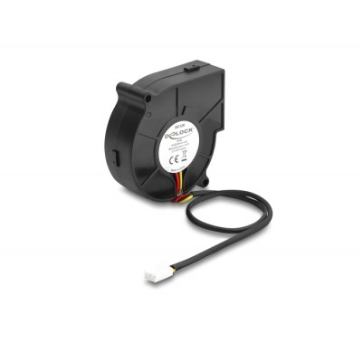 Delock Radial Fan / Blower Fan 12 V DC 75 x 75 x 25 mm with 3 pin fan connector, black 2