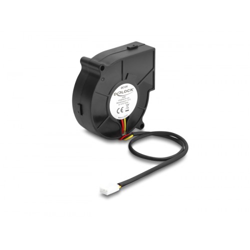 Delock Radial Fan / Blower Fan 12 V DC 75 x 75 x 25 mm with 3 pin fan connector, black