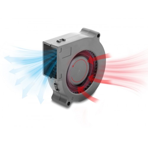 Delock Radial Fan / Blower Fan 12 V DC 75 x 75 x 25 mm with 3 pin fan connector, black