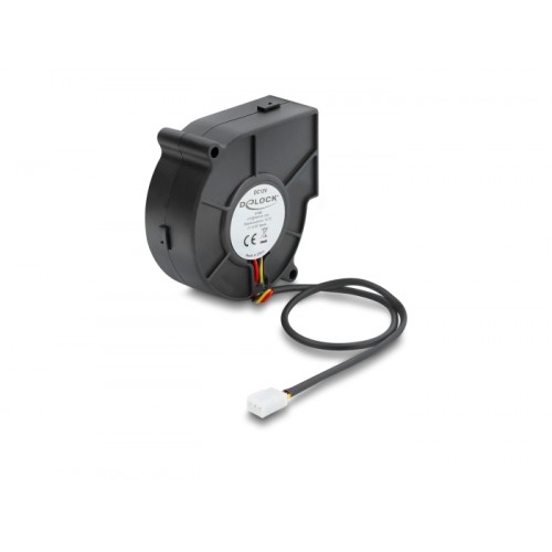 Delock Radial Fan / Blower Fan 12 V DC 75 x 75 x 30 mm with 3 pin fan connector, black