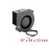 Delock Radial Fan / Blower Fan 12 V DC 97 x 94 x 33 mm with 3 pin fan connector, black