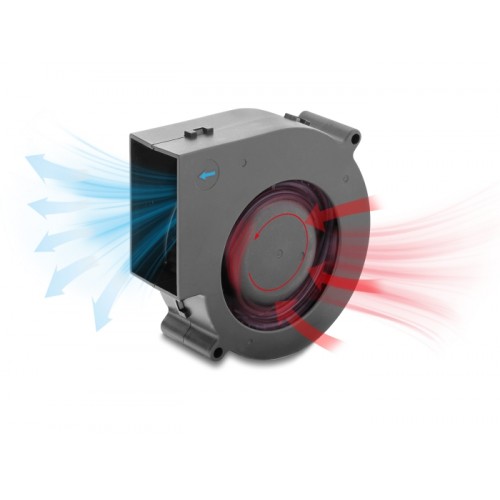 Delock Radial Fan / Blower Fan 12 V DC 97 x 94 x 33 mm with 3 pin fan connector, black