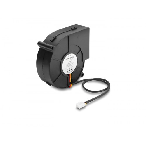 Delock Radial Fan / Blower Fan 12 V DC 97 x 94 x 33 mm with 3 pin fan connector, black