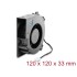 Delock Radiallüfter / Lüftergebläse 12 V DC 120 x 120 x 33 mm mit 3-Pin Lüfteranschluss, schwarz
