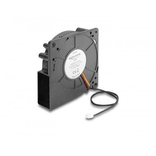 Delock Radiallüfter / Lüftergebläse 12 V DC 120 x 120 x 33 mm mit 3-Pin Lüfteranschluss, schwarz