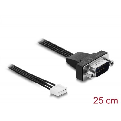 Delock Serial RS-232 Connection Cable D-Sub 9 pin male to JST XH 4 pin header female 25 cm