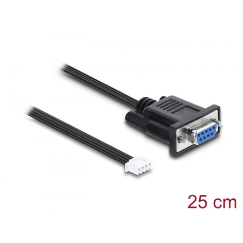 Delock Serial RS-232 Connection Cable D-Sub 9 female to JST XH 4 pin header female 25 cm