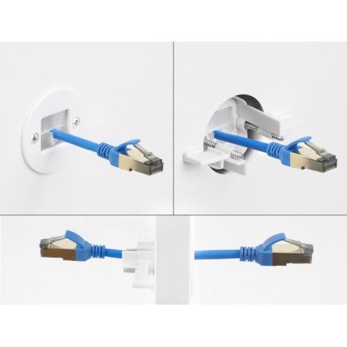 Delock Cable Bushing with brush for wall mounting / desktop mounting white