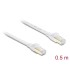 Delock RJ45 Flat Patch Cable Cat.8.1 U/FTP up to 40 Gbps 0.5 m white