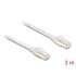 Delock RJ45 Flat Patch Cable Cat.8.1 U/FTP up to 40 Gbps 3 m white