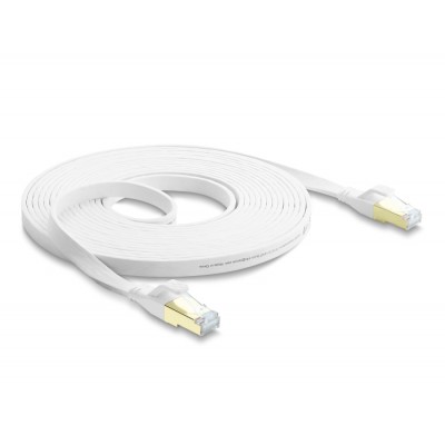 Delock RJ45 Flat Patch Cable Cat.8.1 U/FTP up to 40 Gbps 5 m white 2