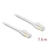 Delock RJ45 Flat Patch Cable Cat.8.1 U/FTP up to 40 Gbps 7.5 m white