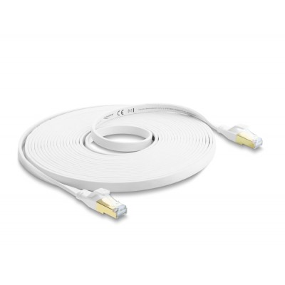 Delock RJ45 Flat Patch Cable Cat.8.1 U/FTP up to 40 Gbps 7.5 m white 2