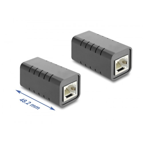 Delock RJ45 Coupler jack to jack Cat.6A shielded black