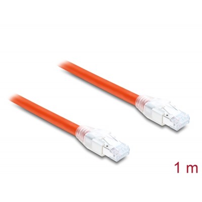 Delock RJ45 Network Cable Cat.8.1 S/FTP 1 m up to 40 Gbps orange