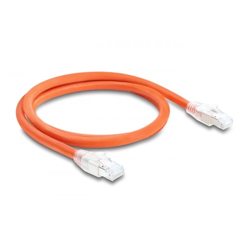 Delock RJ45 Network Cable Cat.8.1 S/FTP 1 m up to 40 Gbps orange