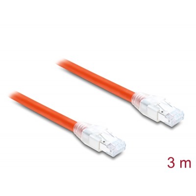 Delock RJ45 Network Cable Cat.8.1 S/FTP 3 m up to 40 Gbps orange