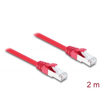 Delock RJ45 Network Cable Cat.6A S/FTP 2 m red