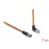 Delock M12 Cable X-coded 8 pin male straight to RJ45 plug angled upwards S/FTP shielded 1 m orange